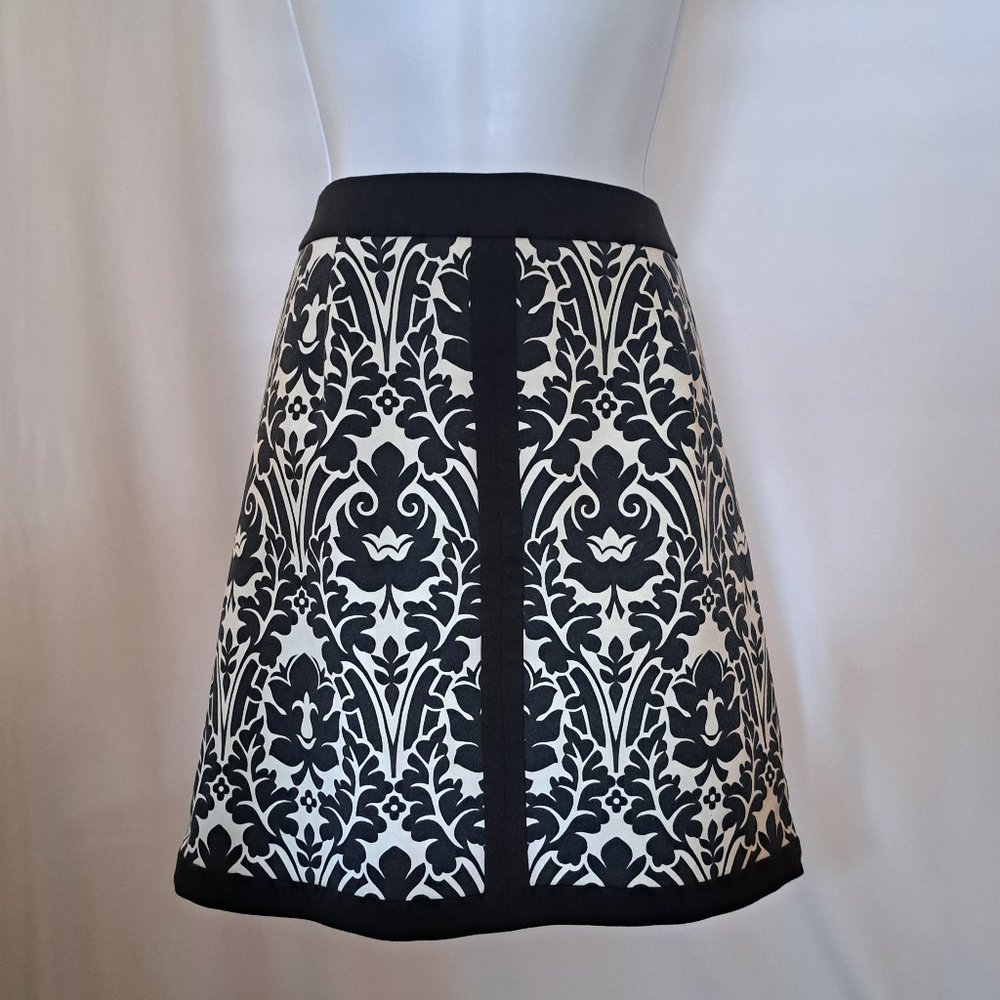 LAUNDRY by SHELLI SEGAL skirt Sz 6 FLORAL office preppy casual chic *A REAL GEM*